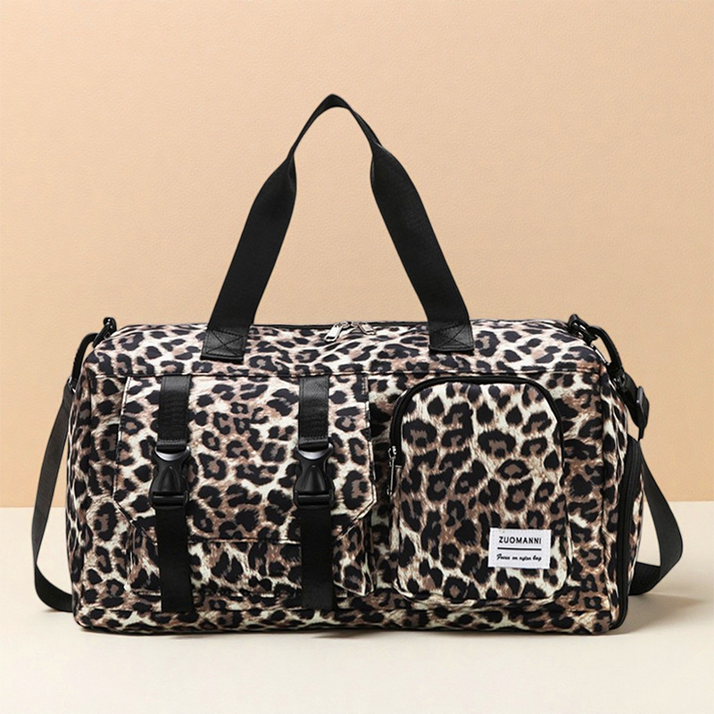 Yoga Fitness Bag - Fashionable Leopard Print Sports Gym Bag
