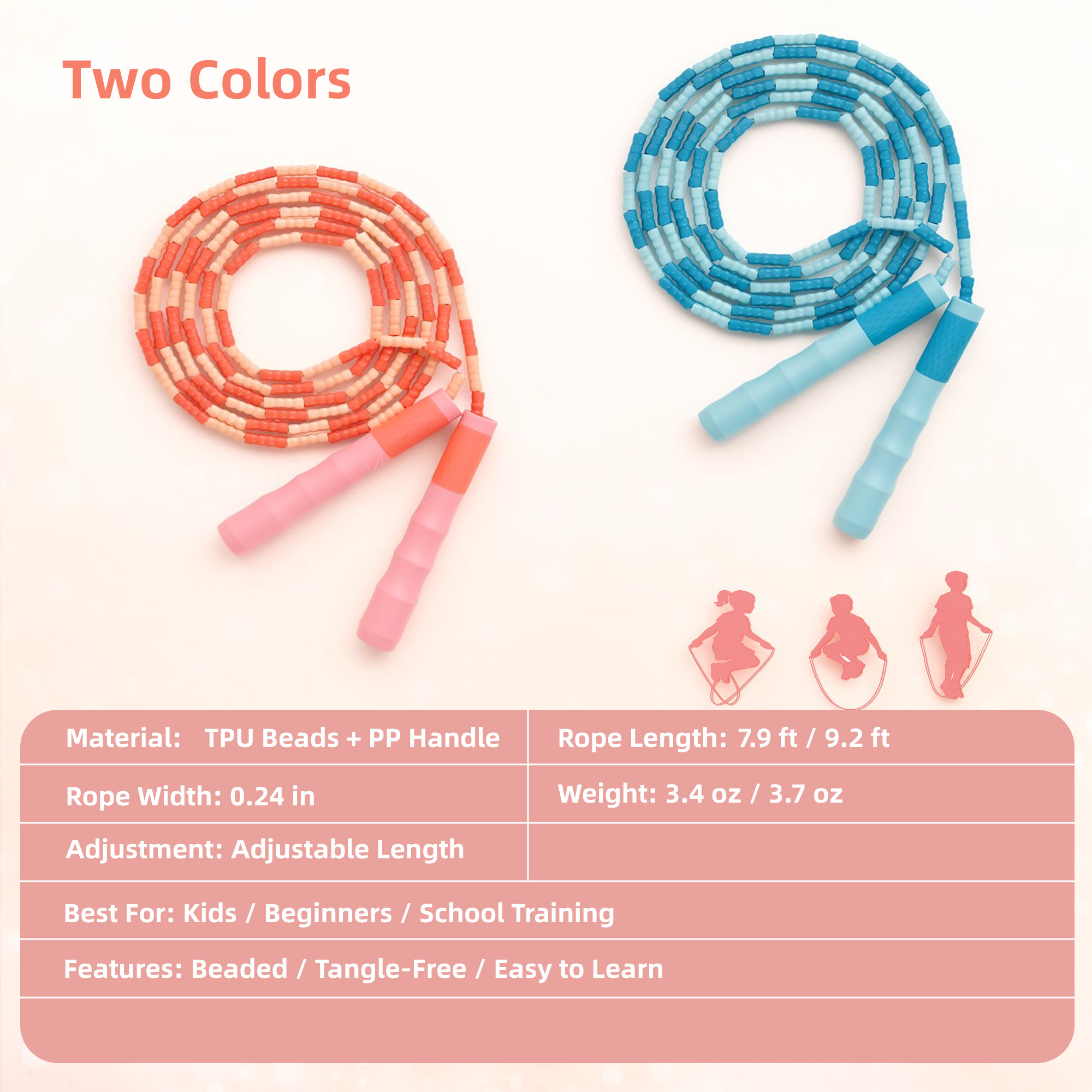 Beginners Beaded Jump Rope Adj - Speed Skipping Rope ulasan dan harga