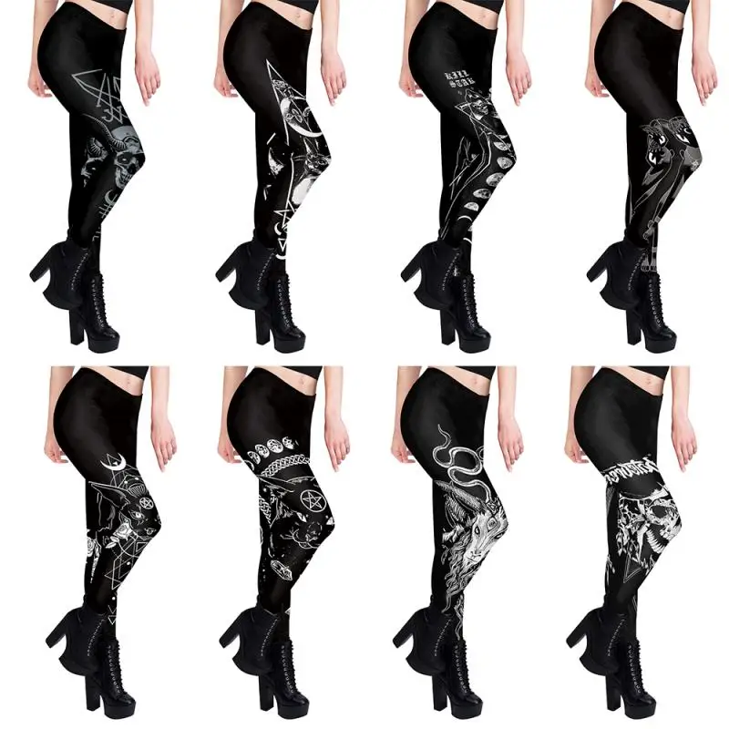 Gothic Women Leggings Sexy Mid - Yoga Fitness Holiday ulasan dan harga