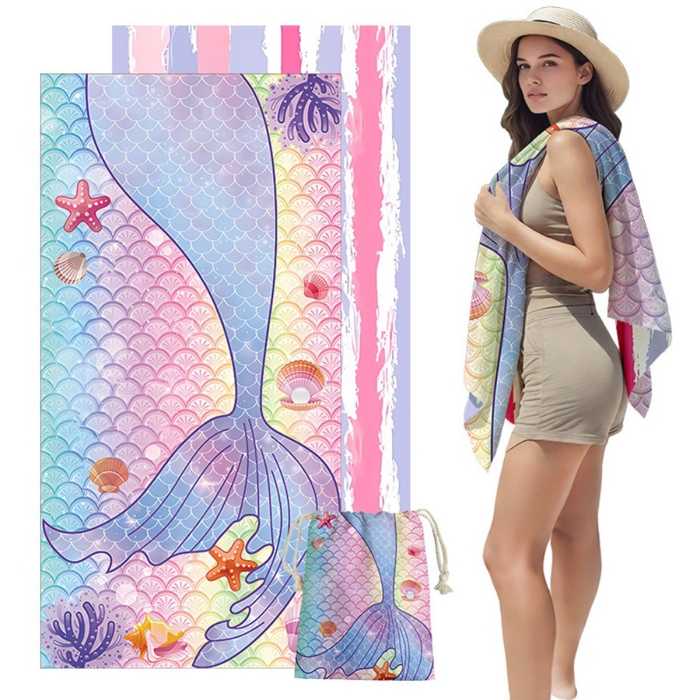 Fish Tail Print Beach Towels a - Yoga Fitness Bag ulasan dan harga
